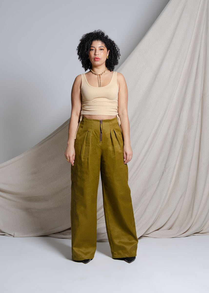 ANDREA.G - Josie high waist pants khaki