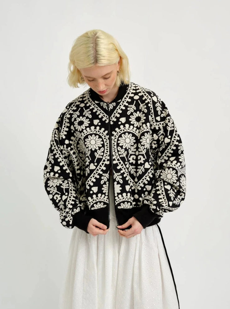 ELIZA FAULKNER - Frida jacket black & white jacquard