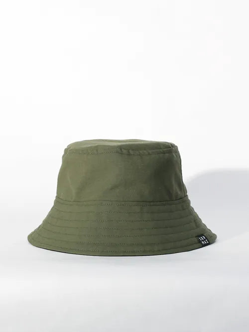 1ER MAI - Reversible bucket hat in olive green/black