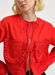 ELIZA FAULKNER - Carrie jacket cherry red twill
