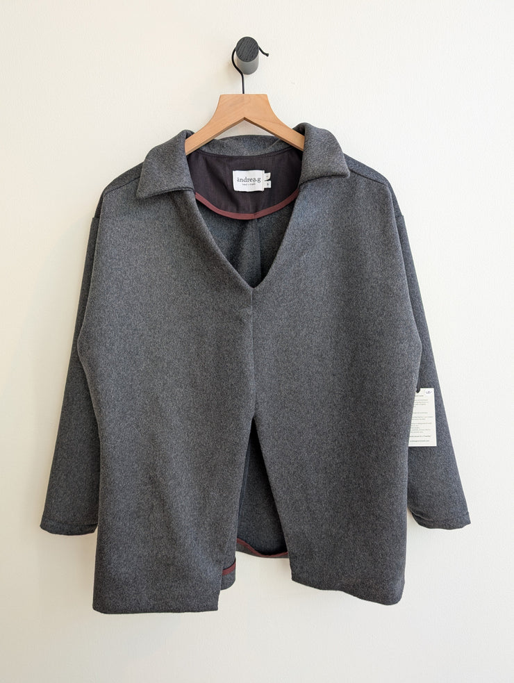 ANDREA.G - Wool shirt charcoal grey