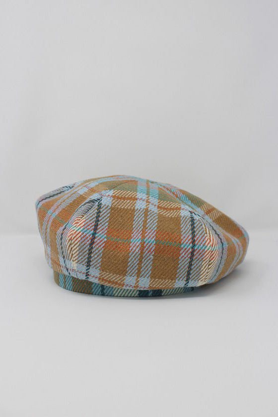 1ER MAI x Odeyalo- Beret in Plaid Eco Cotton Blend Twill – odeyalo