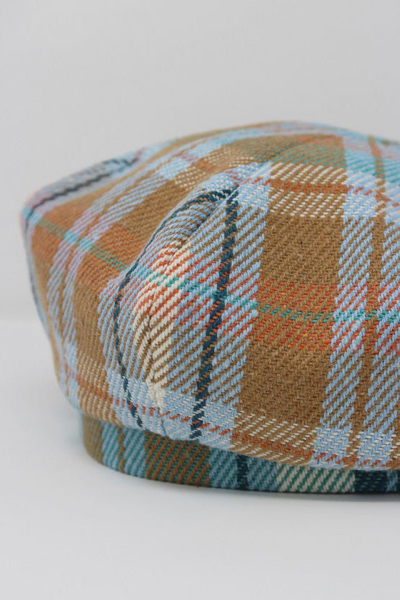1ER MAI x Odeyalo- Beret in Plaid Eco Cotton Blend Twill – odeyalo