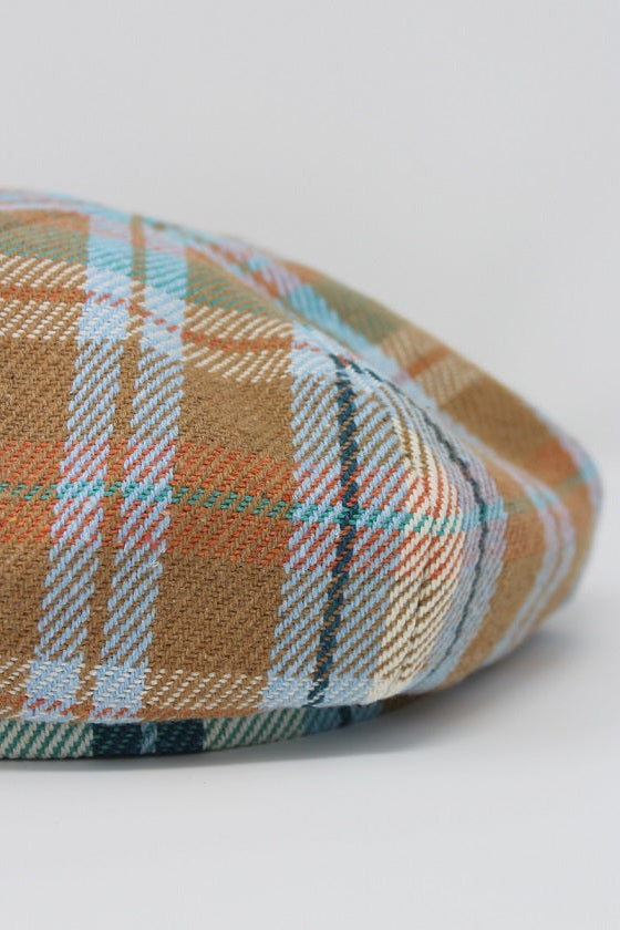 1ER MAI x Odeyalo- Beret in Plaid Eco Cotton Blend Twill – odeyalo