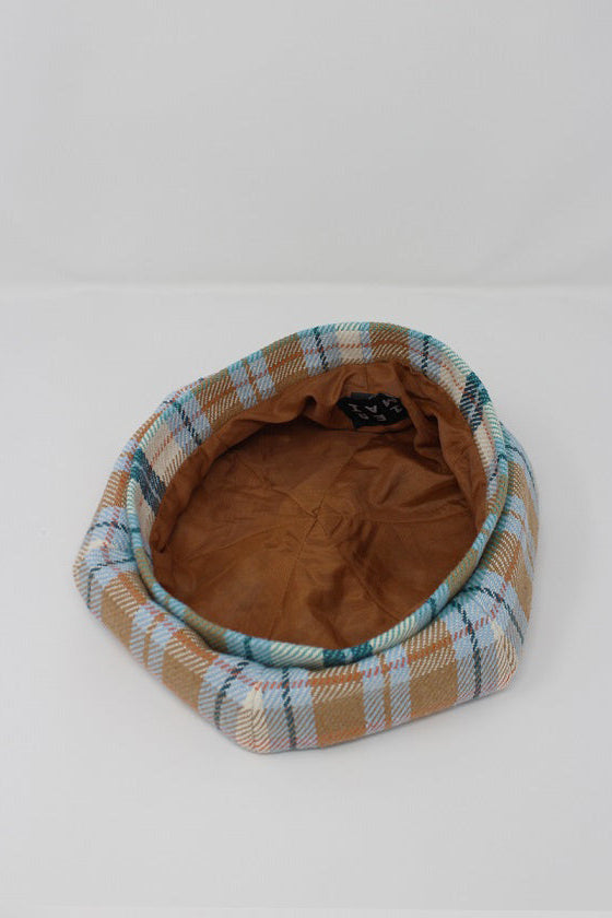 1ER MAI x Odeyalo- Beret in Plaid Eco Cotton Blend Twill – odeyalo