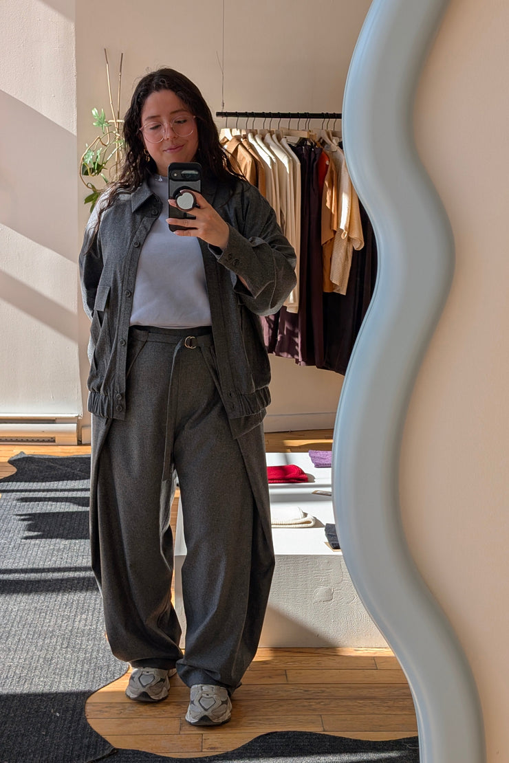 DAX Grey WOOL trousers – odeyalo