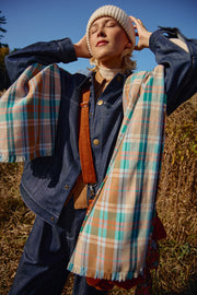 DISPATCH Écharpe Twill à carreaux en mélange de coton écologique