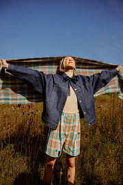 DISPATCH Écharpe Twill à carreaux en mélange de coton écologique