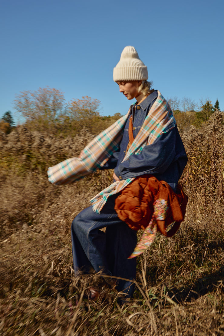 DISPATCH Écharpe Twill à carreaux en mélange de coton écologique