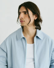 VERI - Claire Zip Up Shirt  -Powder Blue