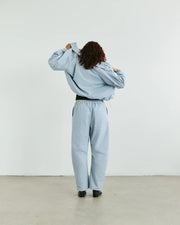 VERI - Claire Zip Up Shirt  -Powder Blue