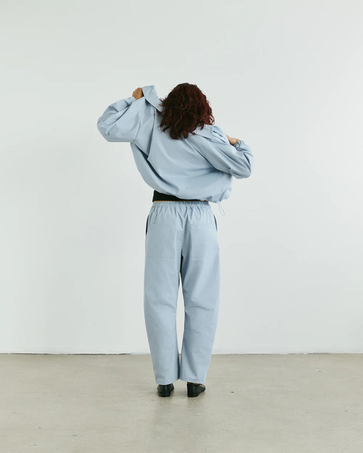 VERI - Claire Zip Up Shirt  -Powder Blue