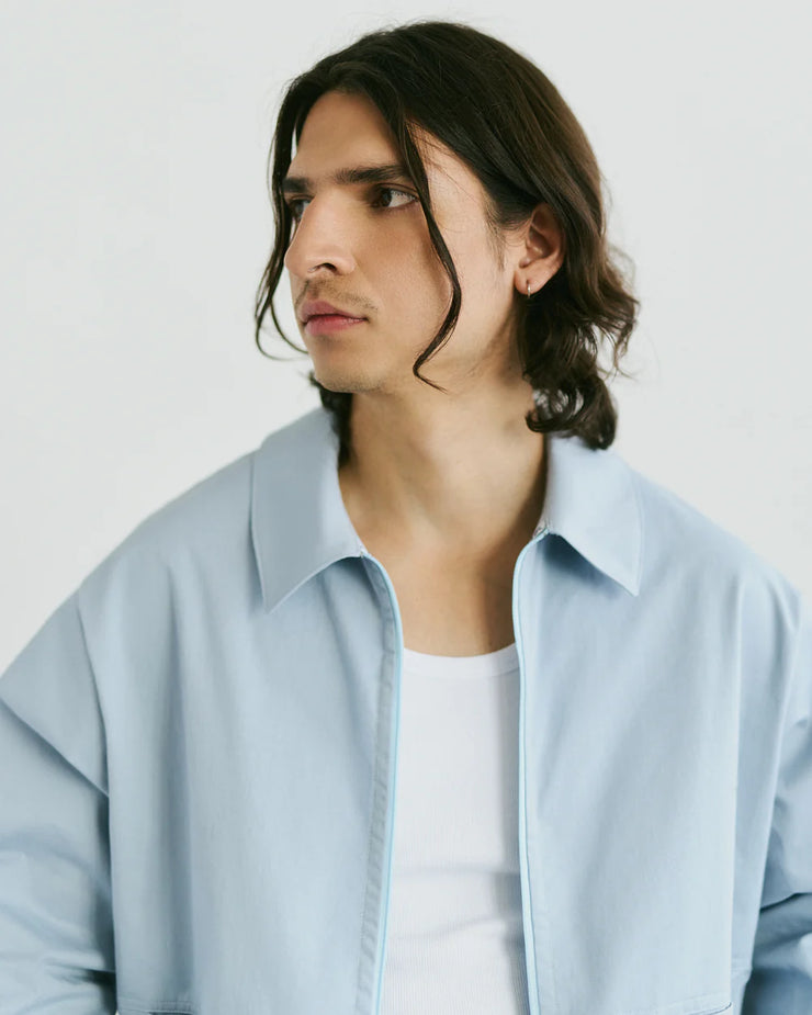 VERI - Claire Zip Up Shirt  -Powder Blue