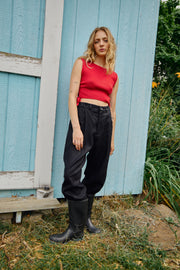 PRÉCOMMANDE Pantalon en lin noir MARCI