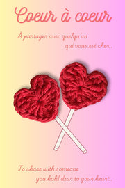 Stitched together heart pins