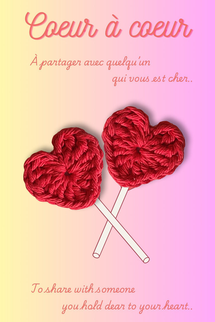 Stitched together heart pins