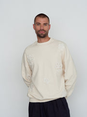 ANEMONE with flowers cream crewneck