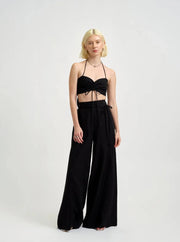 ELIZA FAULKNER - Romy black linen pants