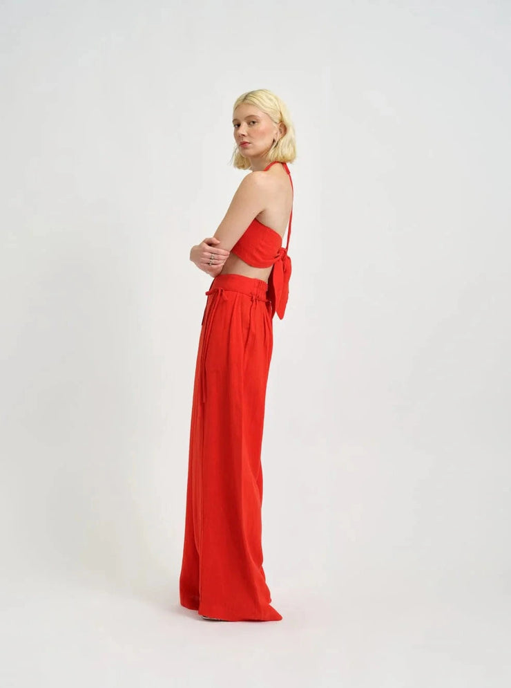 ELIZA FAULKNER - Romy red linen pants