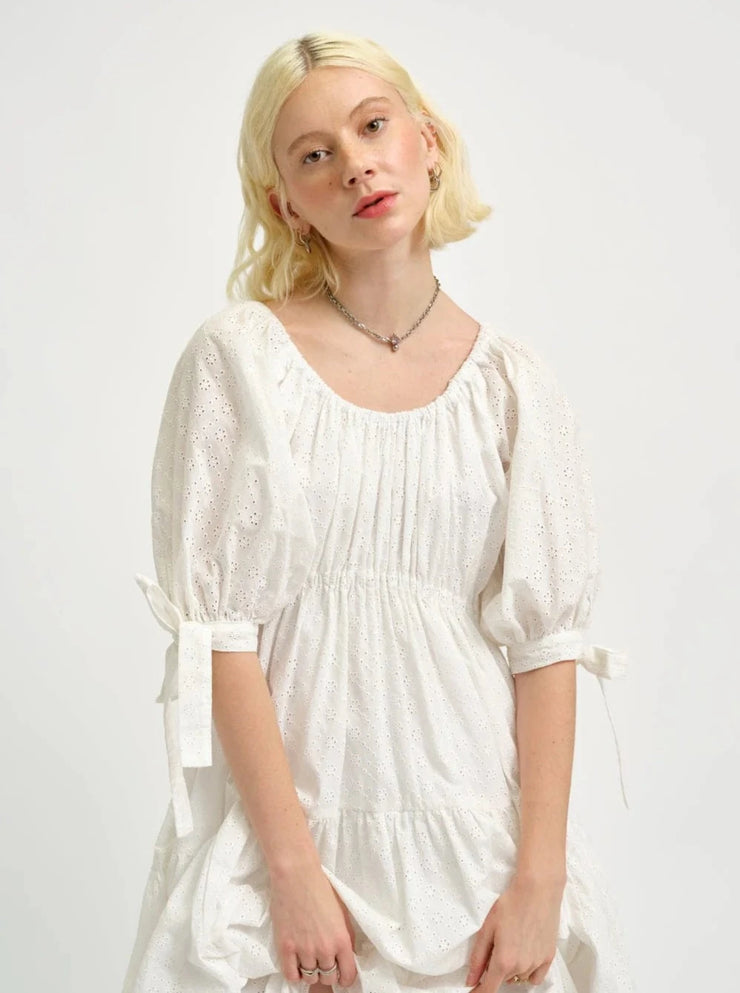 ELIZA FAULKNER - Robe Jolen blanche à œillets