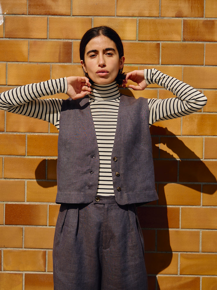 Gilet BERNIE bleu-gris