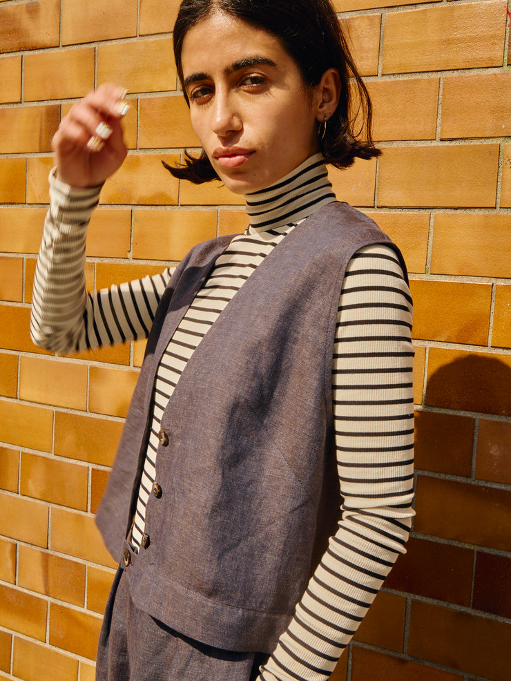 Gilet BERNIE bleu-gris