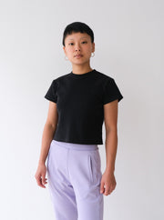 BROOK black t-shirt - XXS  & M with hole at neckline band