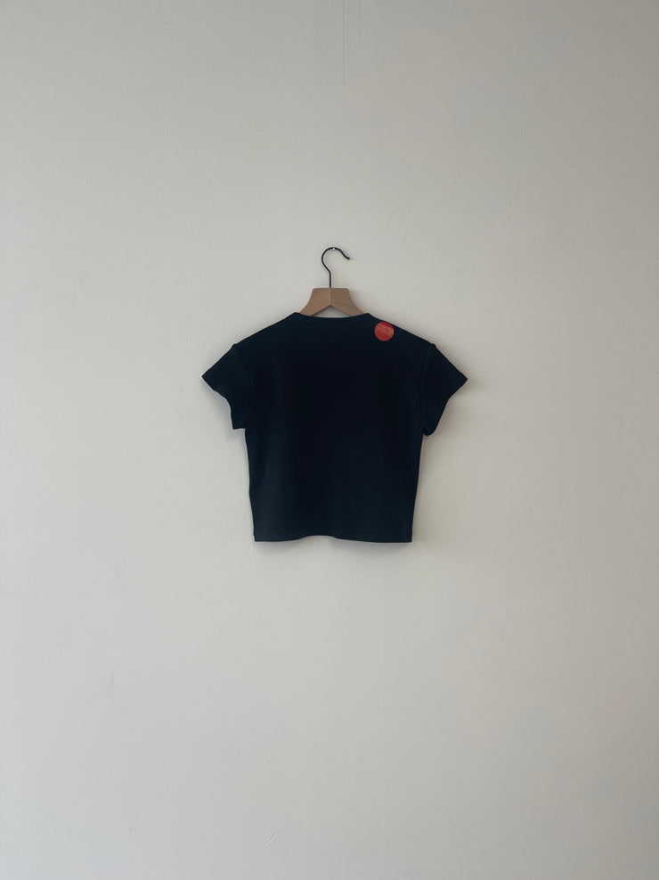 T-shirt BROOK noir - XXS et M avec petit trou au col