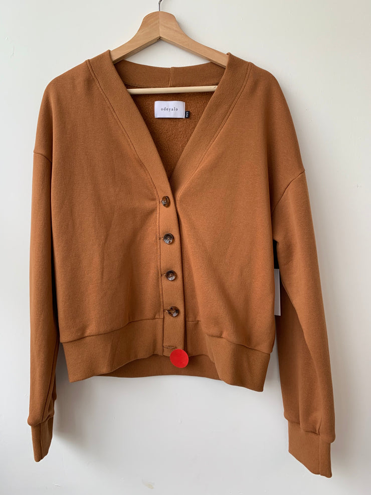CLAUDETTE cardigan - XS/S (1) - M/L (2) button hole defect and stain