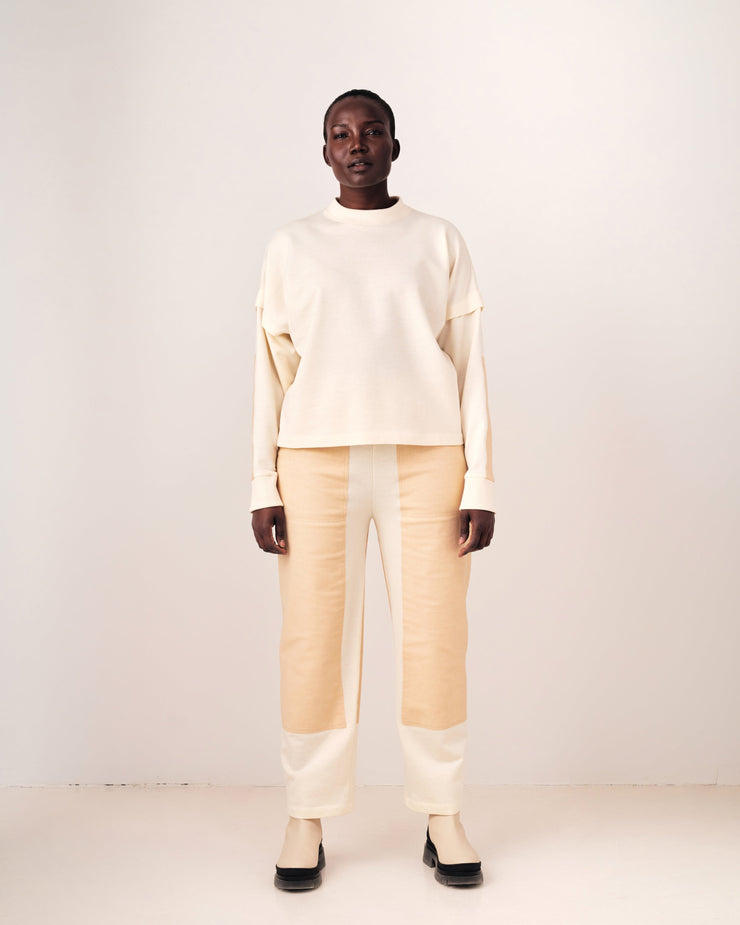 OKINI beige pant-XS with fabric defect