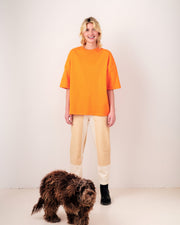 SYSTEME clementine oversized t-shirt-XS/S-M/L with little stains